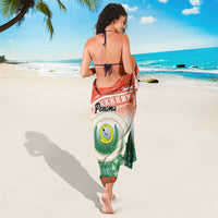Penama Vanuatu Sarong Hibiscus Sand Drawing with Pacific Pattern