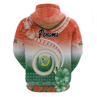Penama Vanuatu Zip Hoodie Hibiscus Sand Drawing with Pacific Pattern