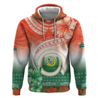 Penama Vanuatu Zip Hoodie Hibiscus Sand Drawing with Pacific Pattern