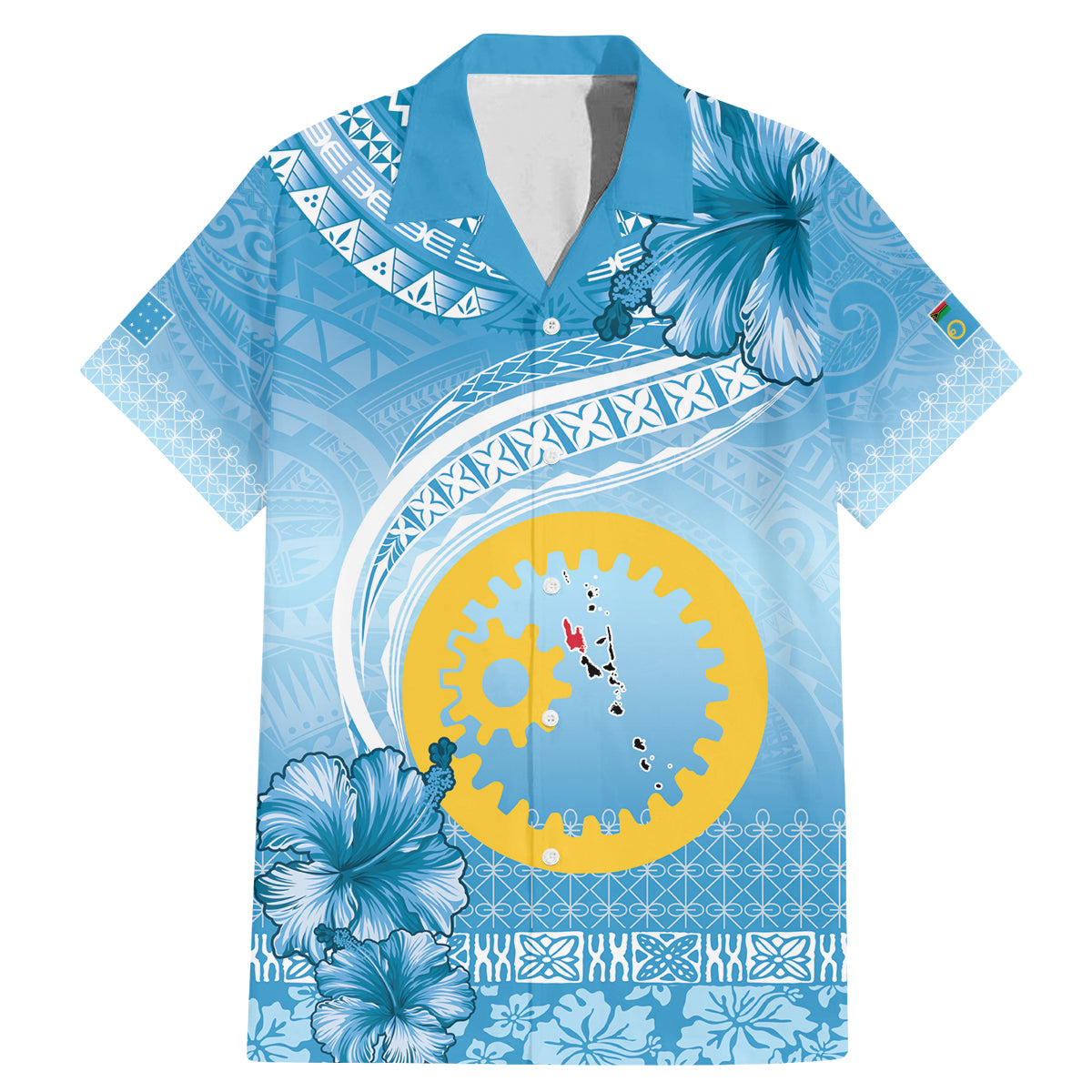 Sanma Vanuatu Family Matching Mermaid Dress and Hawaiian Shirt Hibiscus Sand Drawing with Pacific Pattern