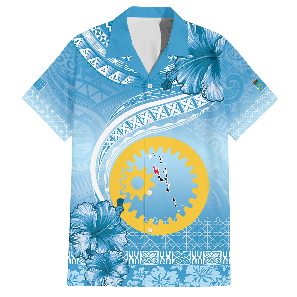 Sanma Vanuatu Family Matching Off Shoulder Maxi Dress and Hawaiian Shirt Hibiscus Sand Drawing with Pacific Pattern