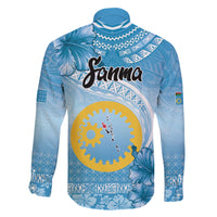 Sanma Vanuatu Family Matching Short Sleeve Bodycon Dress and Hawaiian Shirt Hibiscus Sand Drawing with Pacific Pattern