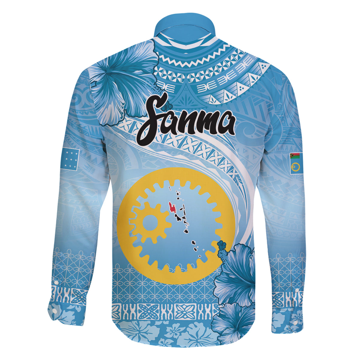 Sanma Vanuatu Family Matching Summer Maxi Dress and Hawaiian Shirt Hibiscus Sand Drawing with Pacific Pattern