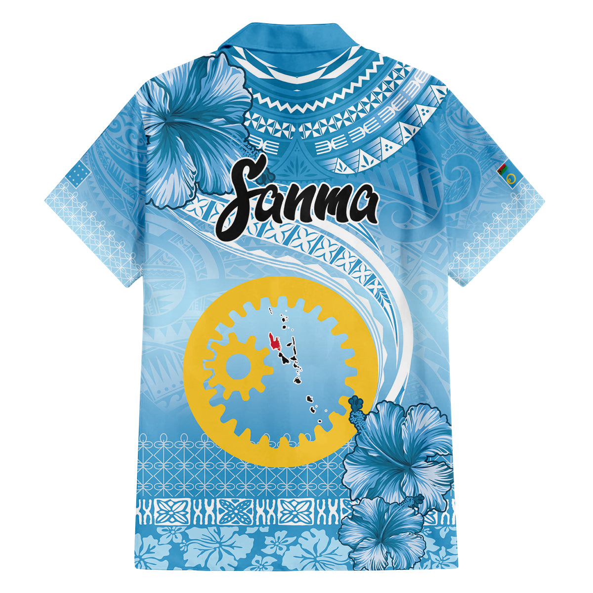 Sanma Vanuatu Family Matching Tank Maxi Dress and Hawaiian Shirt Hibiscus Sand Drawing with Pacific Pattern