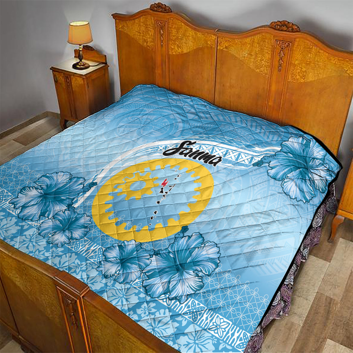 Sanma Vanuatu Quilt Hibiscus Sand Drawing with Pacific Pattern