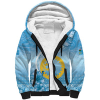 Sanma Vanuatu Sherpa Hoodie Hibiscus Sand Drawing with Pacific Pattern