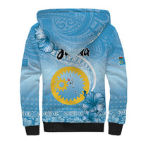 Sanma Vanuatu Sherpa Hoodie Hibiscus Sand Drawing with Pacific Pattern