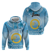 Sanma Vanuatu Zip Hoodie Hibiscus Sand Drawing with Pacific Pattern