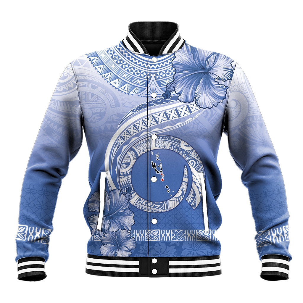 Shefa Vanuatu Baseball Jacket Hibiscus Sand Drawing with Pacific Pattern