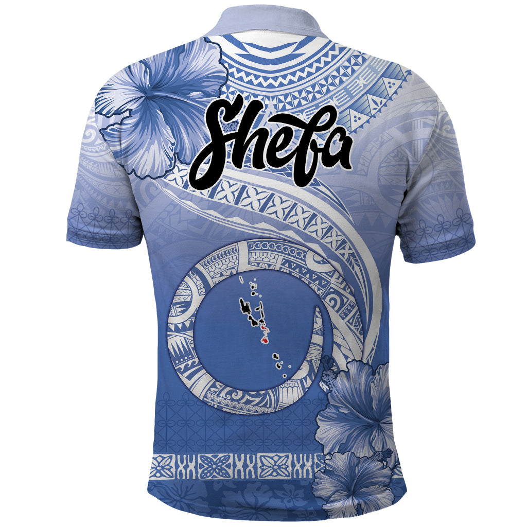 Shefa Vanuatu Polo Shirt Hibiscus Sand Drawing with Pacific Pattern