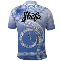 Shefa Vanuatu Polo Shirt Hibiscus Sand Drawing with Pacific Pattern