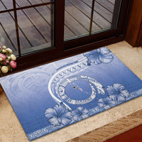 Shefa Vanuatu Rubber Doormat Hibiscus Sand Drawing with Pacific Pattern