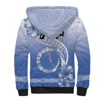 Shefa Vanuatu Sherpa Hoodie Hibiscus Sand Drawing with Pacific Pattern