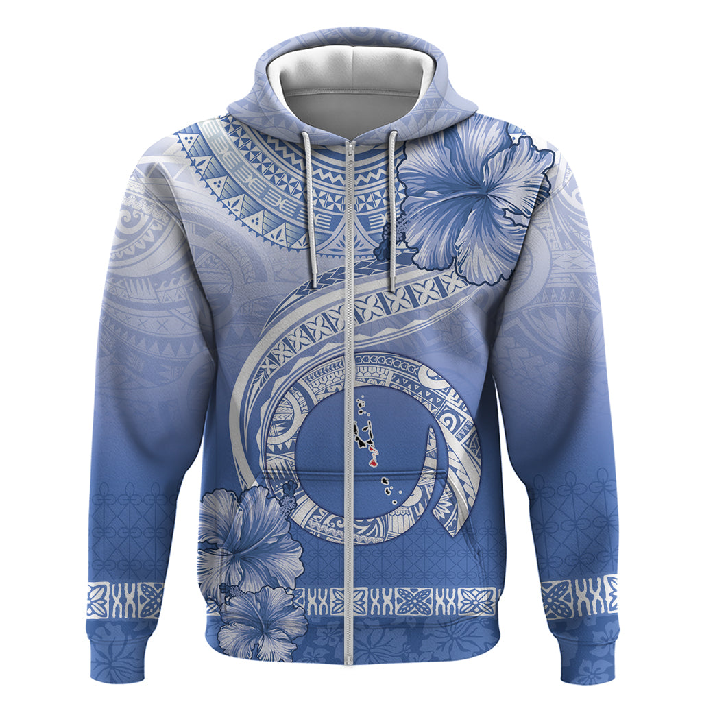 Shefa Vanuatu Zip Hoodie Hibiscus Sand Drawing with Pacific Pattern