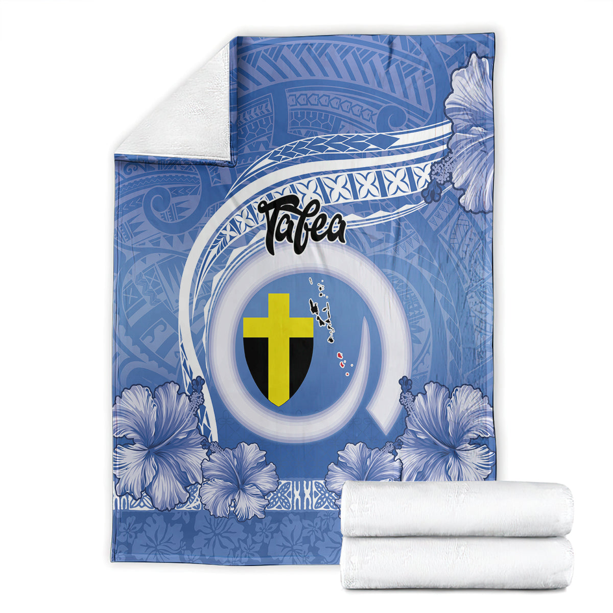 Tafea Vanuatu Blanket Hibiscus Sand Drawing with Pacific Pattern