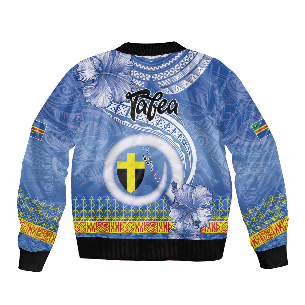 Tafea Vanuatu Bomber Jacket Hibiscus Sand Drawing with Pacific Pattern