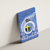 Tafea Vanuatu Canvas Wall Art Hibiscus Sand Drawing with Pacific Pattern