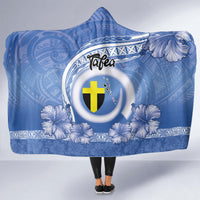Tafea Vanuatu Hooded Blanket Hibiscus Sand Drawing with Pacific Pattern