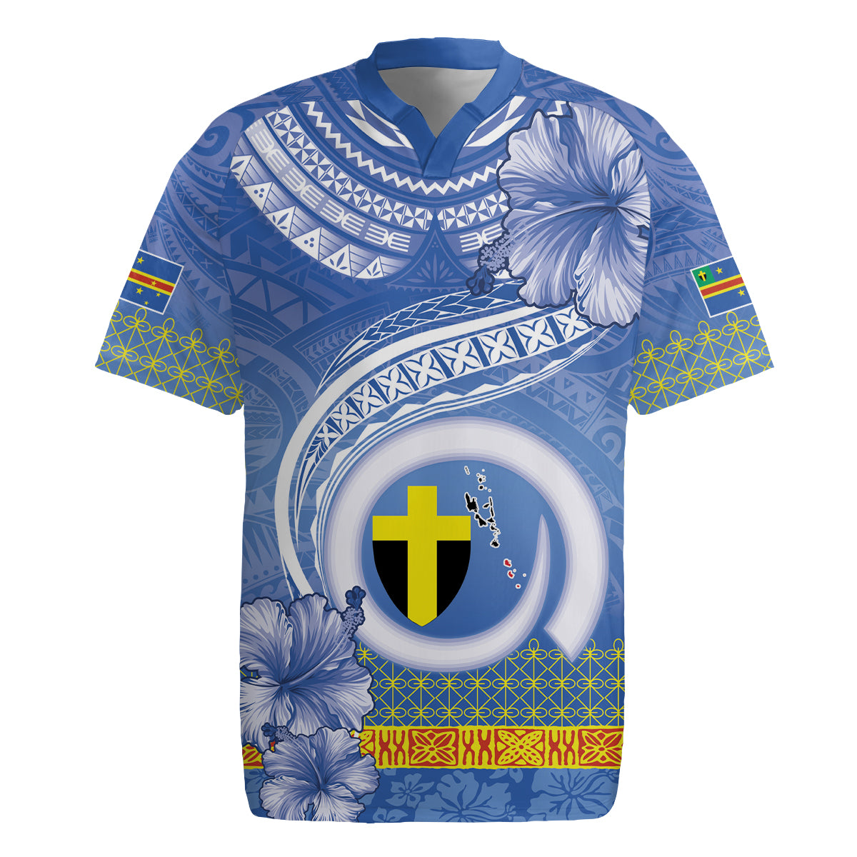 Tafea Vanuatu Rugby Jersey Hibiscus Sand Drawing with Pacific Pattern