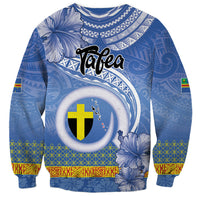 Tafea Vanuatu Sweatshirt Hibiscus Sand Drawing with Pacific Pattern