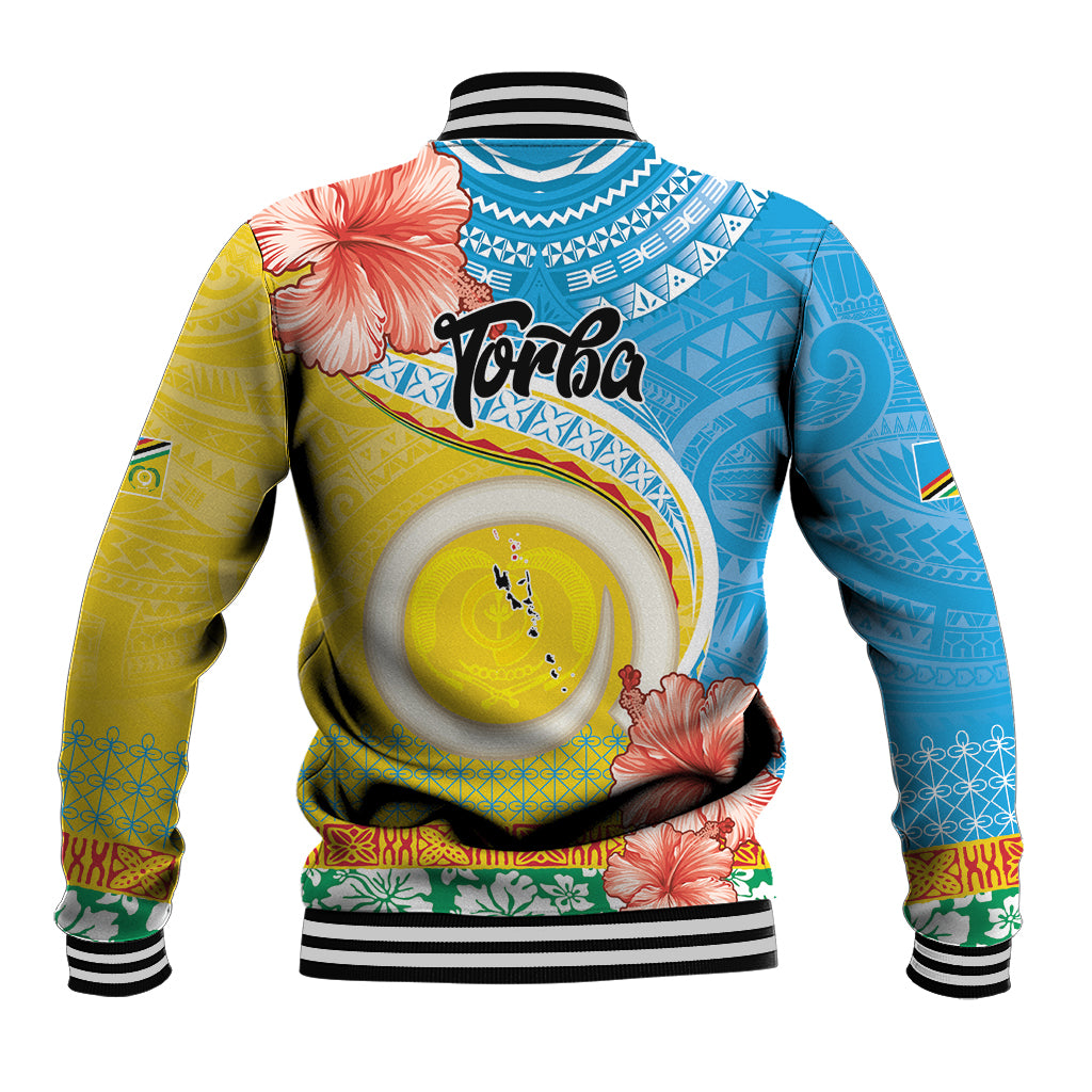 Torba Vanuatu Baseball Jacket Hibiscus Sand Drawing with Pacific Pattern