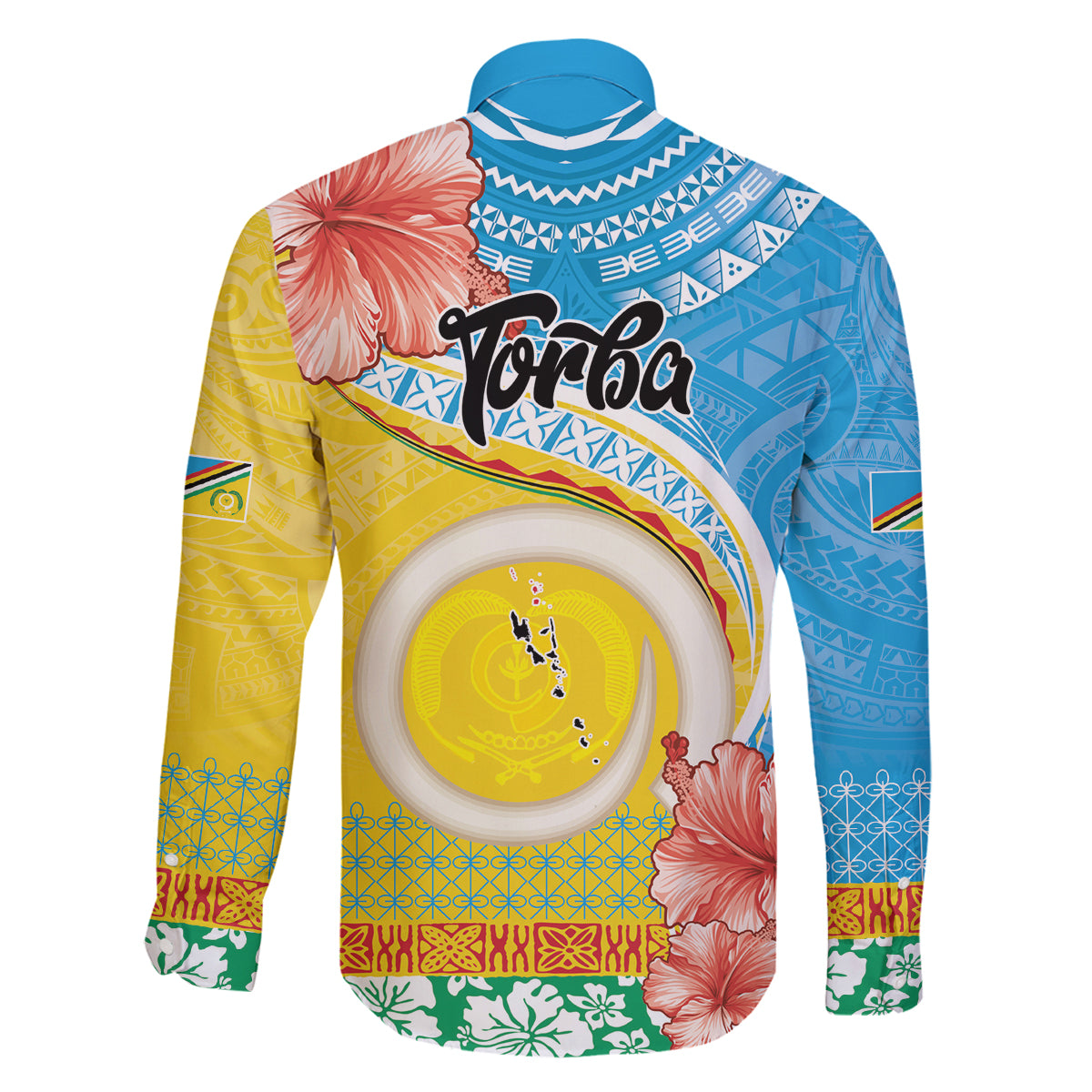 Torba Vanuatu Family Matching Off The Shoulder Long Sleeve Dress and Hawaiian Shirt Hibiscus Sand Drawing with Pacific Pattern