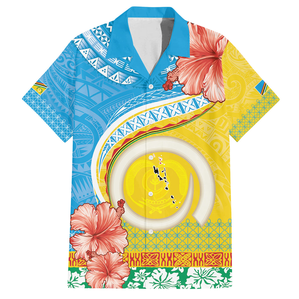 Torba Vanuatu Family Matching Tank Maxi Dress and Hawaiian Shirt Hibiscus Sand Drawing with Pacific Pattern