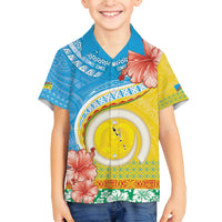Torba Vanuatu Family Matching Tank Maxi Dress and Hawaiian Shirt Hibiscus Sand Drawing with Pacific Pattern