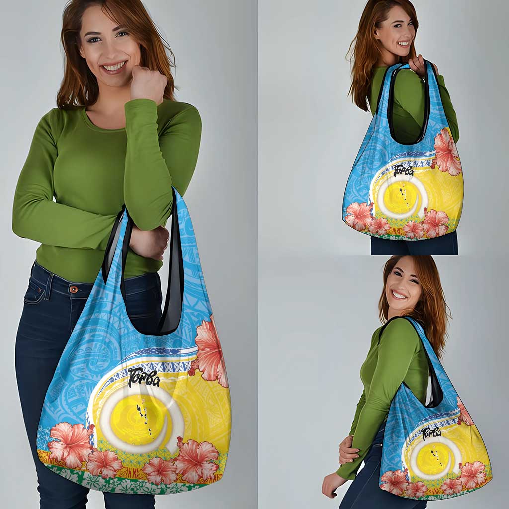 Torba Vanuatu Grocery Bag Hibiscus Sand Drawing with Pacific Pattern