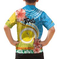 Torba Vanuatu Kid Hawaiian Shirt Hibiscus Sand Drawing with Pacific Pattern