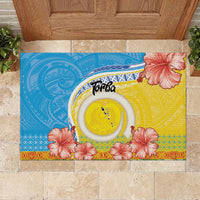 Torba Vanuatu Rubber Doormat Hibiscus Sand Drawing with Pacific Pattern