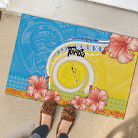 Torba Vanuatu Rubber Doormat Hibiscus Sand Drawing with Pacific Pattern