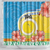 Torba Vanuatu Shower Curtain Hibiscus Sand Drawing with Pacific Pattern