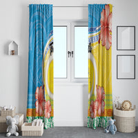 Torba Vanuatu Window Curtain Hibiscus Sand Drawing with Pacific Pattern