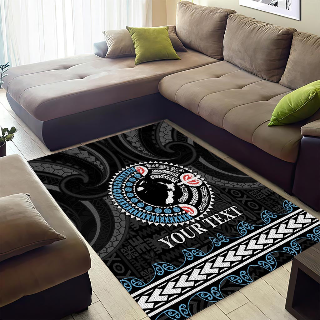 Custom Fiji and New Zealand Area Rug Maori Fern Mix Tapa Tribal Unique LT9 - Polynesian Pride