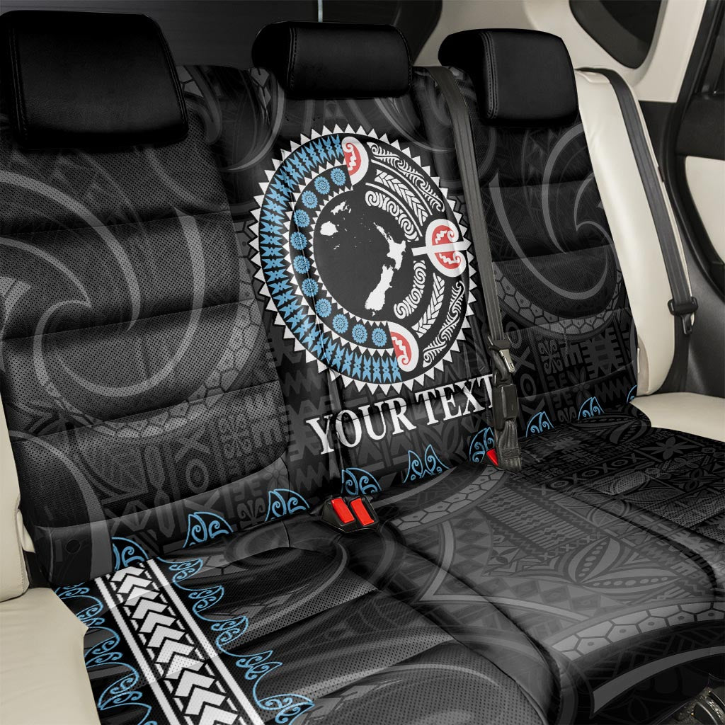 Custom Fiji and New Zealand Back Car Seat Cover Maori Fern Mix Tapa Tribal Unique LT9 - Polynesian Pride
