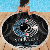Custom Fiji and New Zealand Beach Blanket Maori Fern Mix Tapa Tribal Unique LT9 - Polynesian Pride
