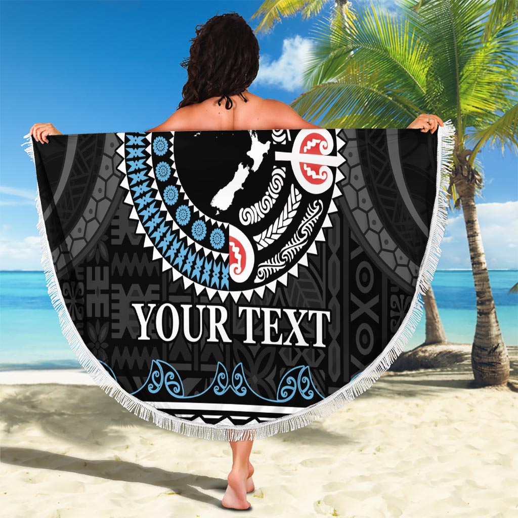 Custom Fiji and New Zealand Beach Blanket Maori Fern Mix Tapa Tribal Unique LT9 - Polynesian Pride