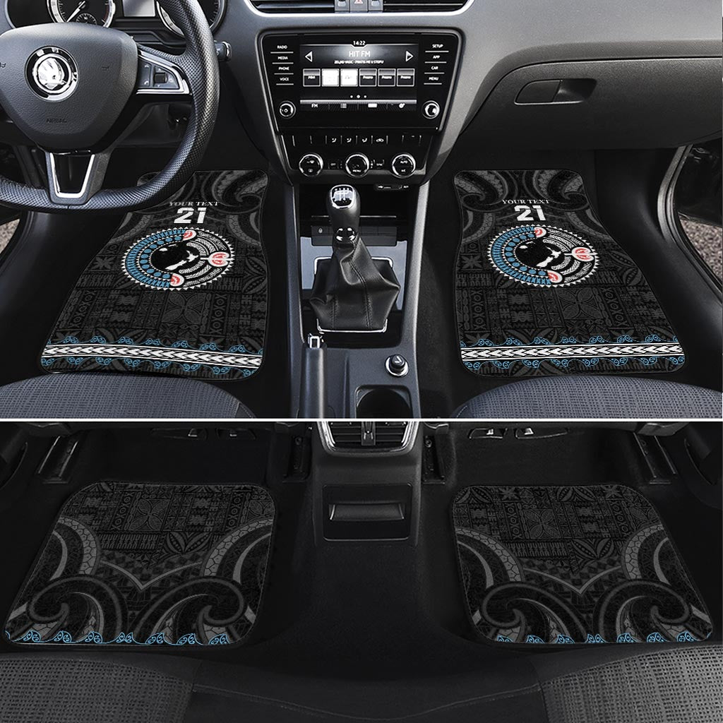 Custom Fiji and New Zealand Car Mats Maori Fern Mix Tapa Tribal Unique LT9 Set 4pcs Black - Polynesian Pride