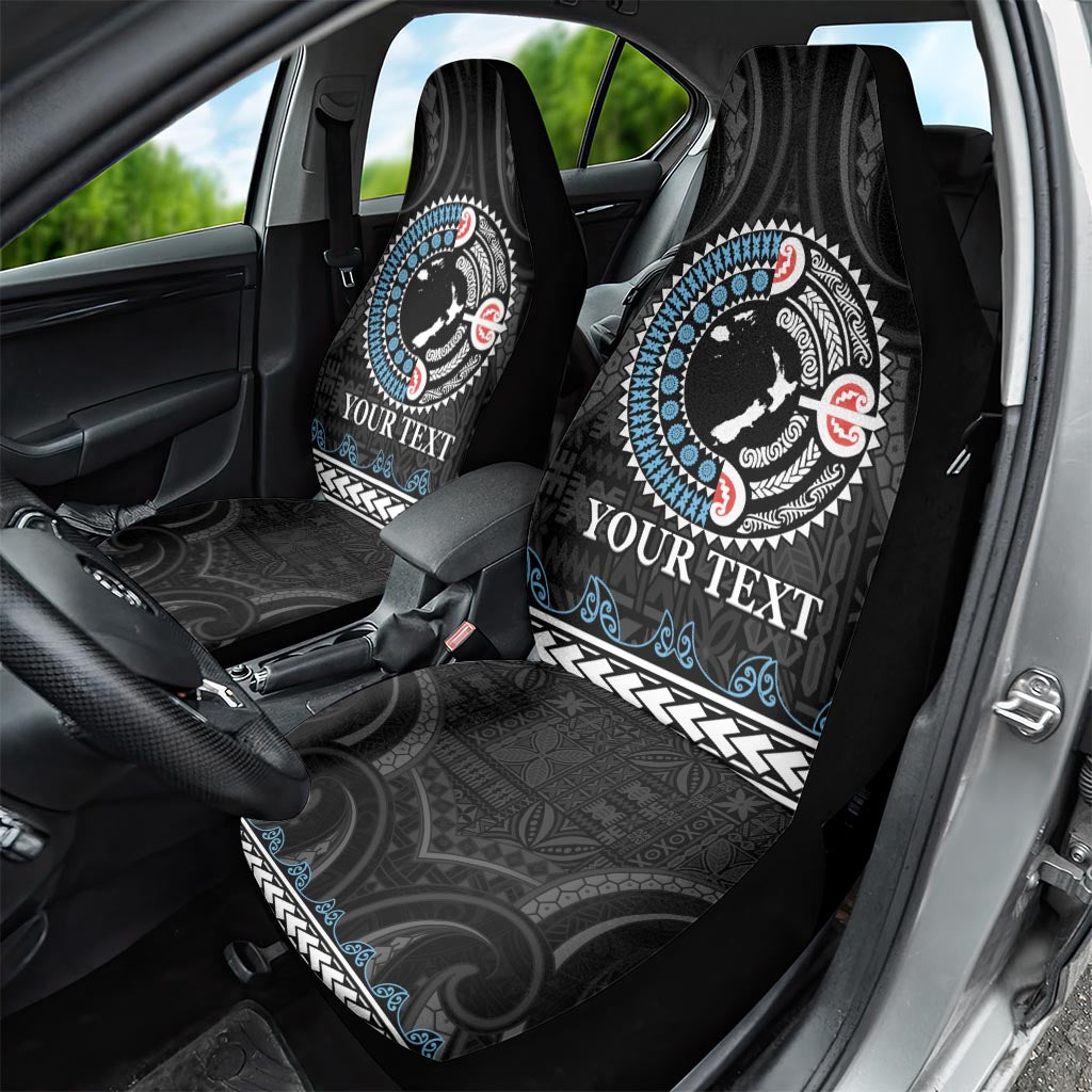 Custom Fiji and New Zealand Car Seat Cover Maori Fern Mix Tapa Tribal Unique LT9 - Polynesian Pride