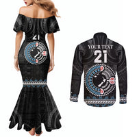 Custom Fiji and New Zealand Couples Matching Mermaid Dress and Long Sleeve Button Shirt Maori Fern Mix Tapa Tribal Unique LT9 - Polynesian Pride