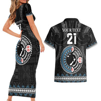 Custom Fiji and New Zealand Couples Matching Short Sleeve Bodycon Dress and Hawaiian Shirt Maori Fern Mix Tapa Tribal Unique LT9 - Polynesian Pride