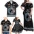 Custom Fiji and New Zealand Family Matching Off Shoulder Maxi Dress and Hawaiian Shirt Maori Fern Mix Tapa Tribal Unique