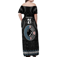 Custom Fiji and New Zealand Family Matching Off Shoulder Maxi Dress and Hawaiian Shirt Maori Fern Mix Tapa Tribal Unique LT9 - Polynesian Pride