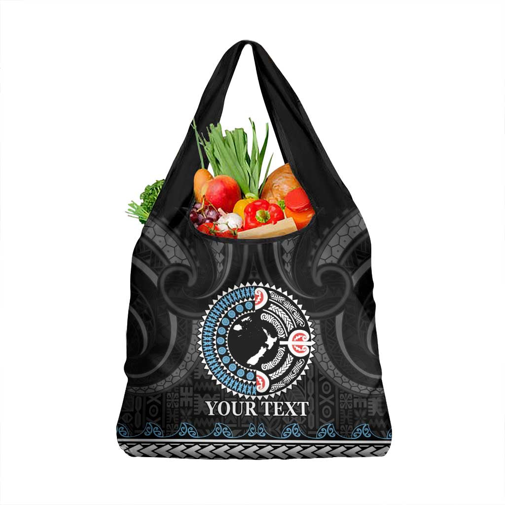 Custom Fiji and New Zealand Grocery Bag Maori Fern Mix Tapa Tribal Unique