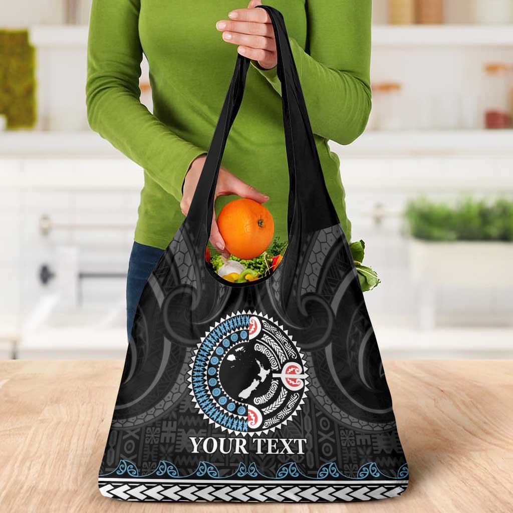 Custom Fiji and New Zealand Grocery Bag Maori Fern Mix Tapa Tribal Unique LT9 - Polynesian Pride