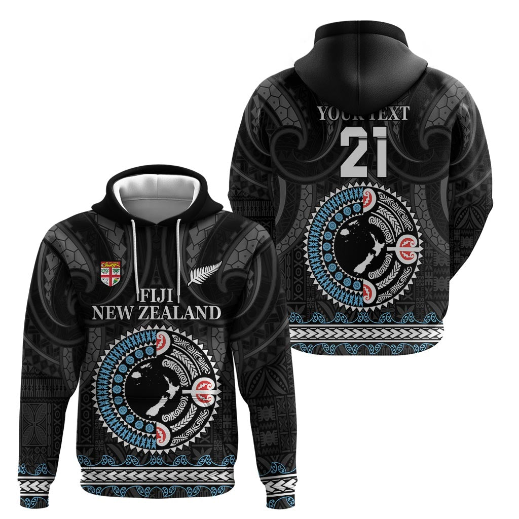 Custom Fiji and New Zealand Hoodie Maori Fern Mix Tapa Tribal Unique LT9 - Polynesian Pride