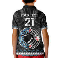 Custom Fiji and New Zealand Kid Polo Shirt Maori Fern Mix Tapa Tribal Unique LT9 - Polynesian Pride