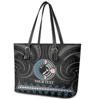 Custom Fiji and New Zealand Leather Tote Bag Maori Fern Mix Tapa Tribal Unique LT9 - Polynesian Pride
