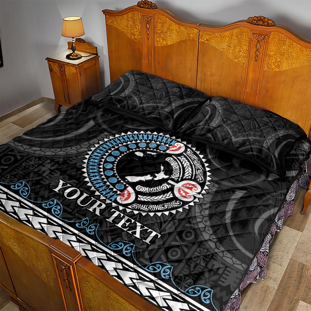 Custom Fiji and New Zealand Quilt Bed Set Maori Fern Mix Tapa Tribal Unique LT9 - Polynesian Pride
